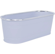 Dekorative Zinkwanne mit silberfarbenem Rand