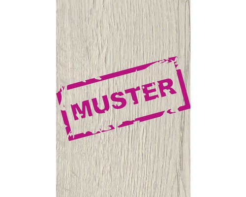 Handmuster zu Vinylboden Elva weiß Landhausdiele Klickverbindung 1292 x 193 x 7,5 mm Muster auf Holz