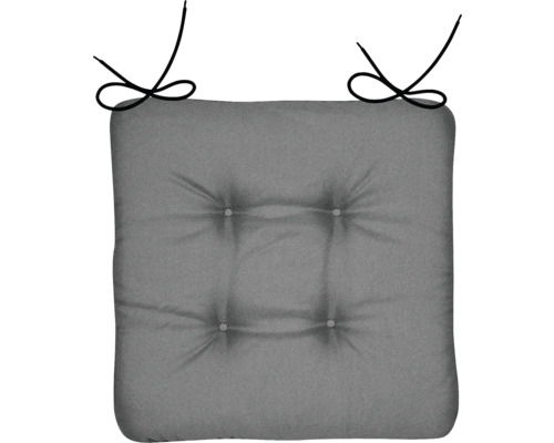 Sitzkissen Doppler 45 x 45 x 4 cm anthrazit Graues Stuhlkissen mit Bindebändern