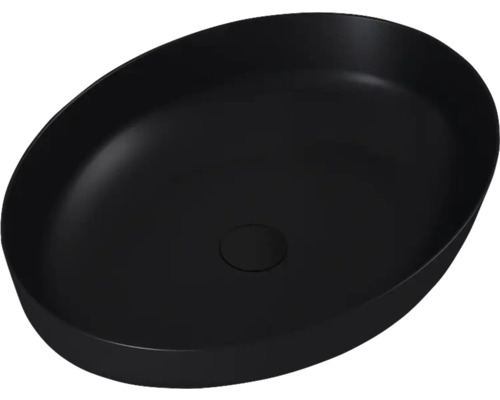 Aufsatzwaschbecken Jungborn NONUS DECEM oval 52x39,5 cm schwarz matt ohne Beschichtung