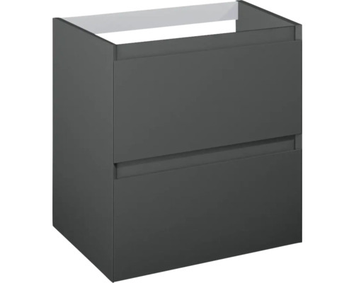 Waschbeckenunterschrank Jungborn DECEM 60x63,5x45,8 cm ohne Waschbecken anthrazit matt Waschbeckenunterschrank mit zwei Schubladen