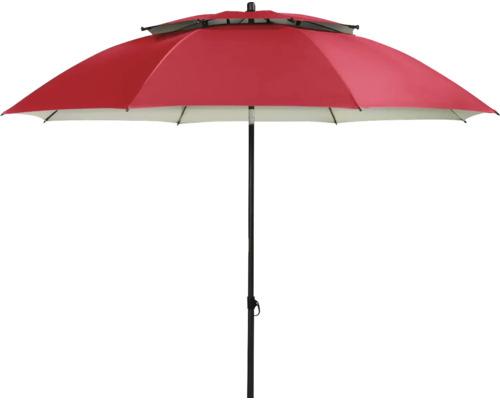 Roter Sonnenschirm für den Garten