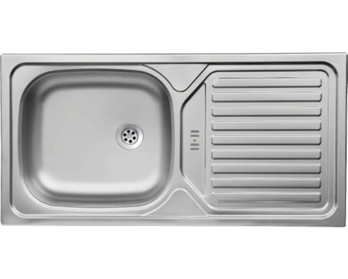 Spüle aus Edelstahl mit Abtropffläche