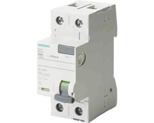 Fehlerstromschutzschalter (RCD) Siemens 2-polig, 30 mA, 230 V