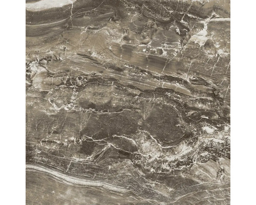 Nahaufnahme einer braunen Bodenfliese mit Marmorierung