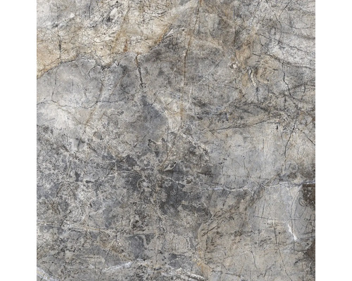 Detailaufnahme einer grauen Keramikfliese mit Marmoroptik