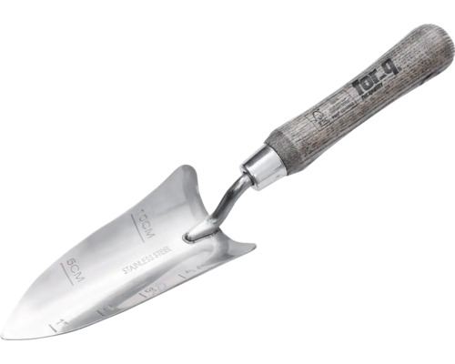 Gartenschaufel aus Edelstahl mit Holzgriff