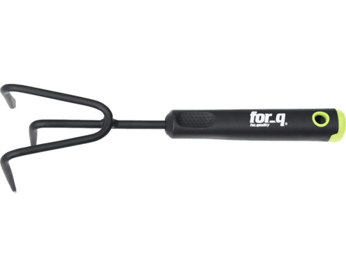 Dreizack-Gartenkrümler mit For_q Logo