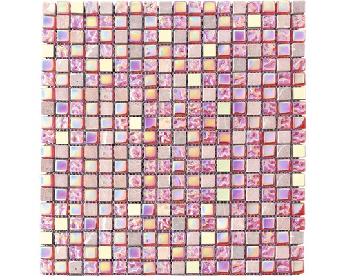 Glasmosaik Quadrat 30,5x32,2 cm rot rosa gold mix