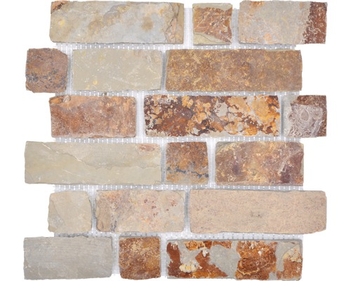 Natursteinmosaik XMS546N 32,7x30,7 cm bronze anthrazit grau Mosaikfliese aus Naturstein