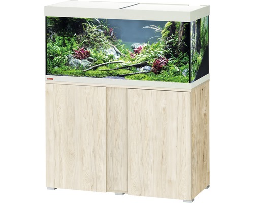 Aquariumkombination EHEIM Vivaline 180 mit LED-Beleuchtung, Heizer, Filter und Unterschrank pinie