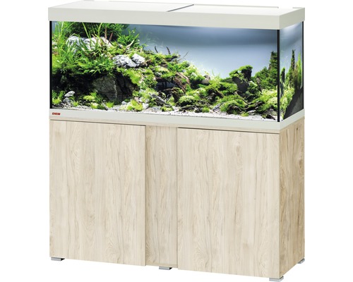 Aquariumkombination EHEIM Vivaline 240 mit LED-Beleuchtung, Heizer, Filter und Unterschrank pinie