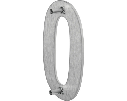 Hausnummer Null aus Edelstahl