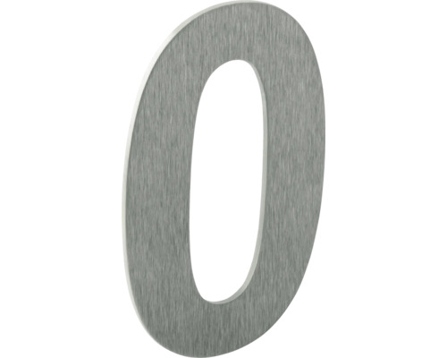 Hausnummer Null aus Edelstahl