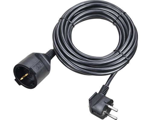 Verlängerungskabel 3 x 1,5 mm² H05VV-F 2 m schwarz Verlängerungskabel mit Stecker und Kupplung