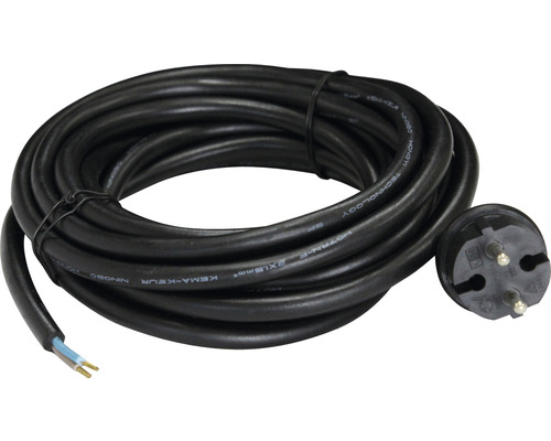 Anschlussleitung 2 x 1,5 mm² H07RN-F 3 m schwarz Schwarzes Stromkabel mit Stecker