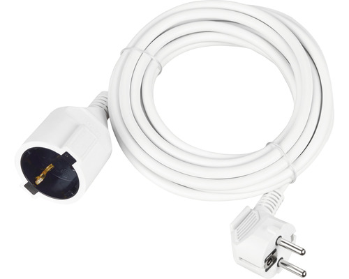 Schutzkontakt Verlängerungskabel 10 m H05VV-F3G1,5 mm² weiß mit Stecker + Kupplung Indoor