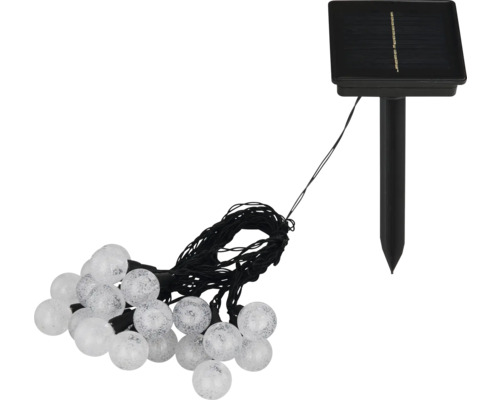 Solar Lichterkette mit runden Lampen und Erdspieß