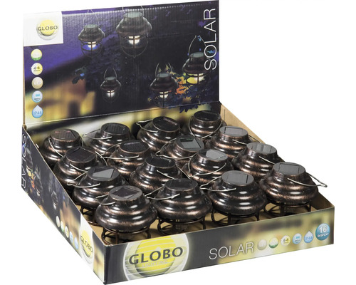 Display mit 16 Solar Laternen für den Garten
