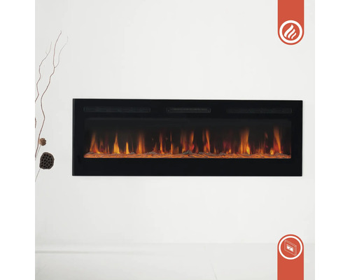 Elektrischer Kamin mit simulierten Flammen für eine warme Atmosphäre