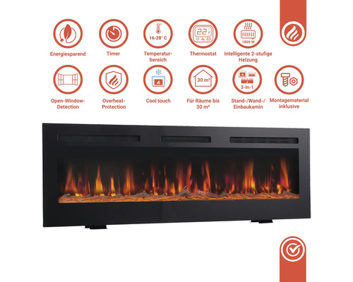 Elektrokamin Kaminio Marlon 107x4,6 cm 1800 Watt