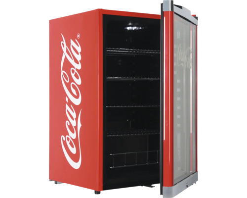 Getränkekühlschrank mit Coca-Cola Logo und Glasfront