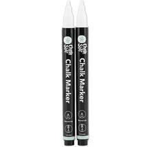 Zwei Kreidemarker mit runder Spitze, Strichstärke 1-2 mm