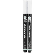 Zwei Kreidemarker mit runder Spitze, Strichstärke 1 bis 2 mm
