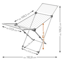 Wäscheständer mit Größenangaben