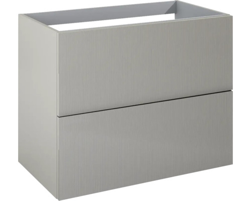 Waschbeckenunterschrank Jungborn Nonus 80x63,5x45,3 cm ohne Waschbecken fume matt Waschtischunterschrank mit zwei Schubladen
