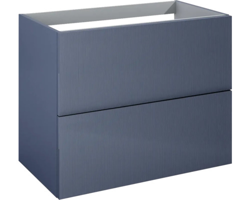 Waschbeckenunterschrank Jungborn NONUS 80x63,5x453 cm ohne Waschbecken navy blau matt Waschtischunterschrank mit zwei Schubladen