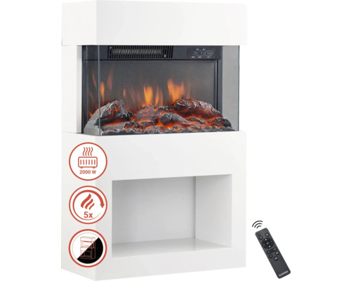Kamin mit Elektroeinsatz, 2000 Watt, inklusive Fernbedienung