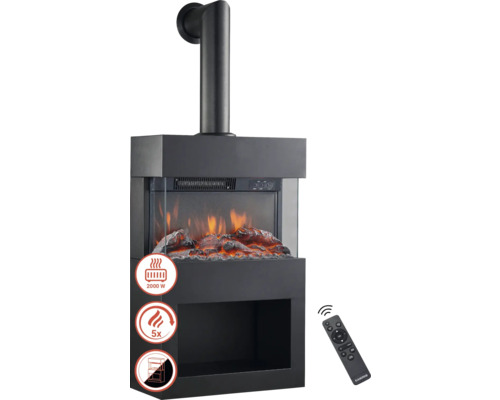 Kamin mit Kaminumrandung und Fernbedienung