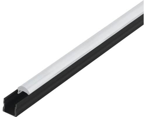 Alu-Kunststoffschiene Eglo SURFACE PROFILE 3, 2m, schwarz/transparent LED-Profil mit Abdeckung für die Montage von LED-Streifen