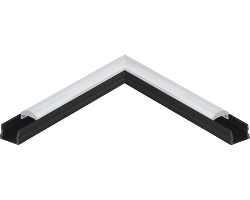 Verbindungsstück Eckverbindung Eglo SURFACE PROFILE 3, 11x11 cm, schwarz/transparent LED-Profil mit Abdeckung für die Innenbeleuchtung