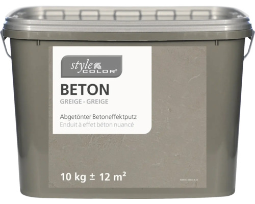 StyleColor BETON Abgetönter Betoneffektputz greige 10 kg Eimer Beton Effektputz, 10 kg