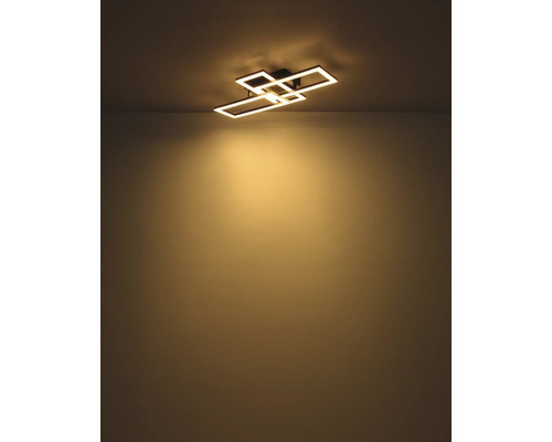 LED Deckenleuchte mit rechteckigem Design an der Decke montiert