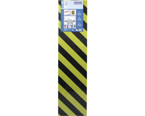 Kantenschutz Pösamo 100x25x1,5 cm, schwarz-gelb, 2 Stk. PösaMo Vulka Garagen Anfahrschutz mit schrägem Streifenmuster