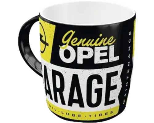 Tasse Opel Garage Keramiktasse mit Opel Garage Aufdruck