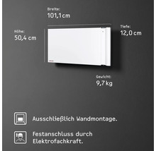 Abmessungen und Gewicht eines Heizkörpers für die Wandmontage