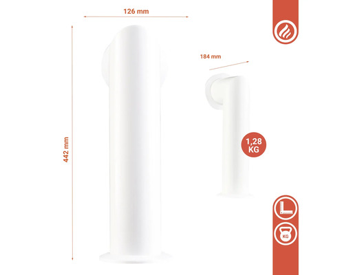 Abgasrohr mit Maßangaben