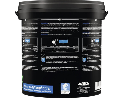 Eimer mit Premium Reef Salt für Meerwasseraquarien von Arka Biotechnologie