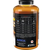 Arka Biotechnologie Teichpflege Dosierungsanleitung auf der Produktverpackung