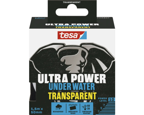 Tesa Ultra Power Under Water Transparent Unterwasser Reparaturklebeband Tesa Ultra Power Unter Wasser Transparent Klebeband 1,5 Meter mal 50 Millimeter Verpackung