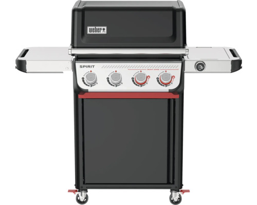 Weber Gasgrill Spirit EP-425 GBS schwarz 4-Brenner inkl. Fettauffangschale, Grillbesteckhalter, Seitenablage, Warmhalterost, Gusseisen emailliert