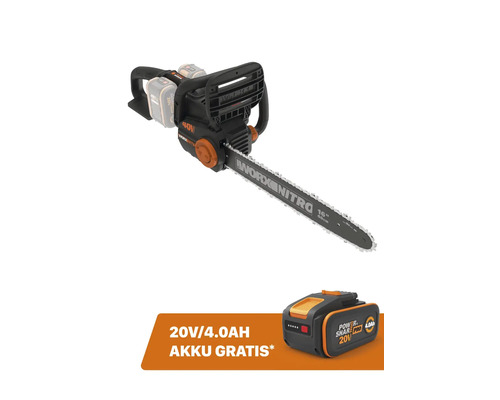 Akku-Kettensäge WORX Nitro 40V (2 x 20V) 40cm WG385E.9, Brushless Motor, ohne Akku und Dual-Ladegerät