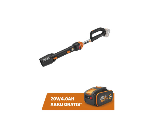 Akku-Laubbläser WORX Nitro 20V 209km/h WG543E.9, Brushless Motor, ohne Akku und Ladegerät