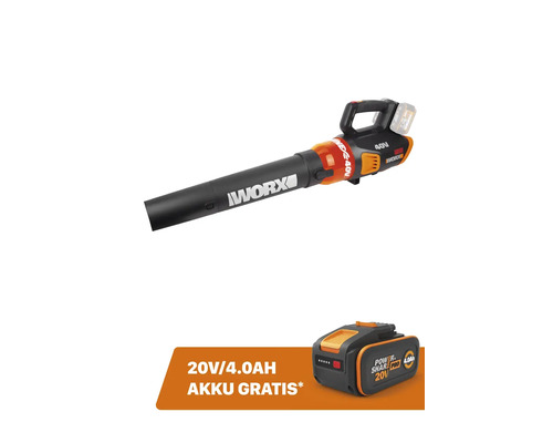 Akku-Laubbläser WORX WG584E.9 ohne Akku und Ladegerät + GRATIS-Akku 20 V, 4 Ah