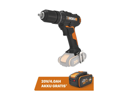 Akku-Schlagbohrschrauber Worx WX370.9, + GRATIS-Akku 20 V, 4 Ah