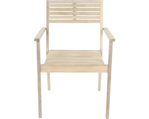 Holzstuhl mit Armlehnen für den Garten